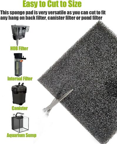 Helidrago Aquarium Filter Media Coarse, Filter Sponge Pad for Fish Tank, Cut to Fit Any Aquarium Filter, 3 Pieces in Kuwait