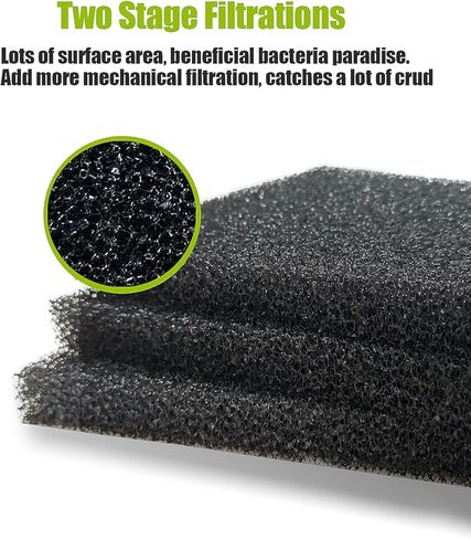 Helidrago Aquarium Filter Media Coarse, Filter Sponge Pad for Fish Tank, Cut to Fit Any Aquarium Filter, 3 Pieces in Kuwait