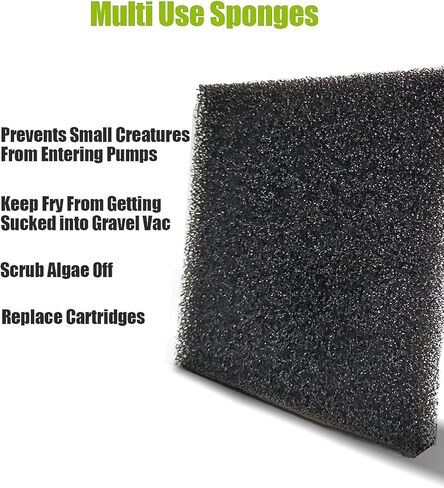 Helidrago Aquarium Filter Media Coarse, Filter Sponge Pad for Fish Tank, Cut to Fit Any Aquarium Filter, 3 Pieces in Kuwait