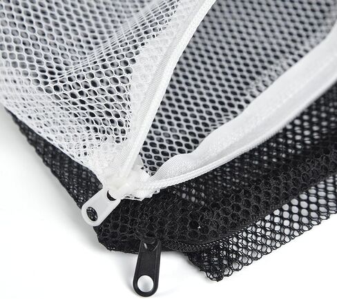 10 عبوات من أكياس وسائط فلتر حوض السمك من أبوليوس، أكياس فلتر شبكية لخزان الأسماك عالية التدفق مقاس 8 * 6 بوصات مع سحاب بلاستيكي لحلقات السيراميك والكربون المنشط والمحيطات الحيوية (5 أبيض + 5 أسود) in Kuwait