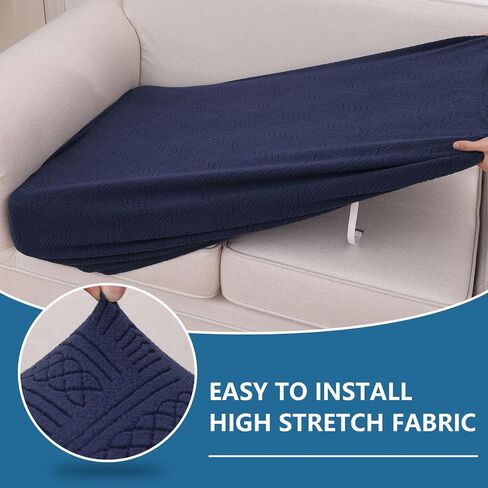 hyha Individual Couch Cushion Covers, Stretch Sofa/Couch Seat Cushion Covers, Magic Sofa Covers Washable, Dog Couch Cushion Covers for Sofa with Elastic Bottom(3PC, Grey) in Saudi Arabia