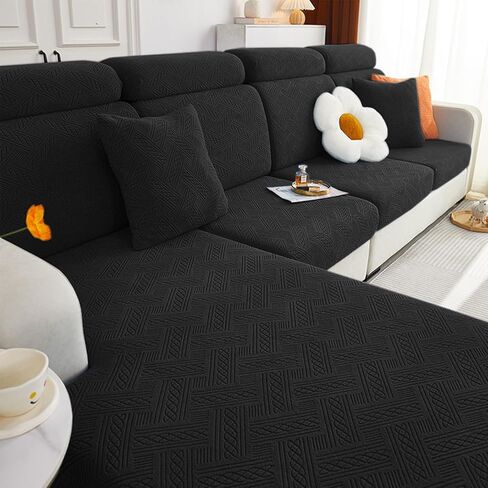 hyha Individual Couch Cushion Covers, Stretch Sofa/Couch Seat Cushion Covers, Magic Sofa Covers Washable, Dog Couch Cushion Covers for Sofa with Elastic Bottom(3PC, Grey) in Saudi Arabia