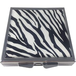 Zebra Print Fashion Square Four Section Pocket Purse Travel Pill Box Case in Saudi Arabia