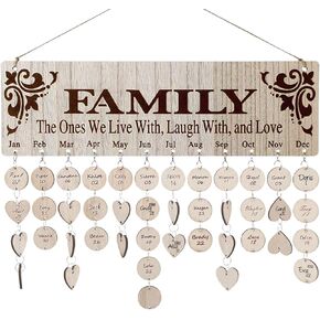 لوحة تقويم عيد ميلاد العائلة DIY خشبية لتذكير عيد الميلاد لوحة تقويم معلقة على الحائط للأم والأب مع أقراص خشبية 100 قطعة in Kuwait