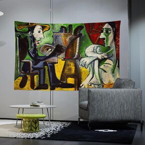 Chitteri بابلو بيكاسو الرسام ونموذجه شنقا نسيج 60 "× 40" البوليستر جدار الفن للديكور المنزل in Saudi Arabia
