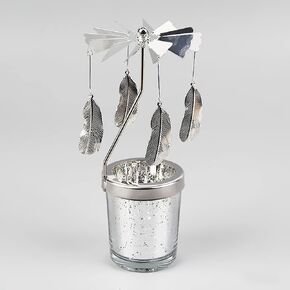 Spinning Candle Holder with Cup, Silver Rotating Candlestick Set for Romantic Wedding, Christmas Party, Home Table Decorations, Favor Gift (Fantasy Elf) in Kuwait