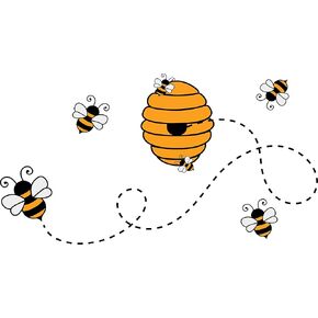 Bumblebee Bee Bees Colorful Honey Animal Decors Wall Sticker Art Design Decal for Girls Boys Kids Room Bedroom Nursery Kindergarten House Fun Home Decor Stickers Wall Art Vinyl Decoration (12x20 inch)