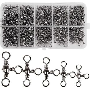 ENERHIKE 130 قطعة 3 طرق لصيد الأسماك تدور من الفولاذ المقاوم للصدأ ثلاث اتجاهات لصيد السمك، حلقات متقاطعة على شكل حرف T، وصلة لخط الصيد، أداة صيد سمك السلور، تدور جهاز صيد الأسماك in Kuwait