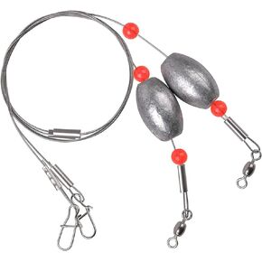 Fishing Egg Sinker Weight Rigs 6pcs Flounder Rig Saltwater Fishing Wire Leader with Egg Sinker Swivels Snap, Grouper Bottom Fishing Rigs in Saudi Arabia