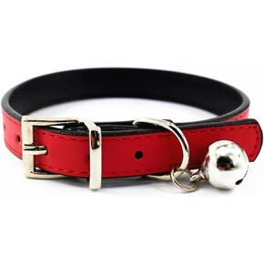 JIngwy Metal Buckle Pet Collar with Bell Suit for Cats or Puppy Dogs White/Black/Red/Pink/Blue/Brown (S (Collar), Red) in Saudi Arabia
