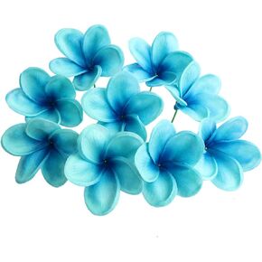 10 قطع من Xilyya ذات ملمس حقيقي طبيعي ورأس زهور بلوميريا صناعية وليست حريرية مع جذع لتزيين الكعك بنفسك وباقات الزفاف (مشمش) in Kuwait