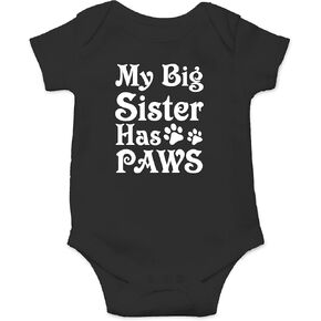 AW Fashions My Big Sister Has Paws - Family Humor Funny Baby Bodysuit in Kuwait