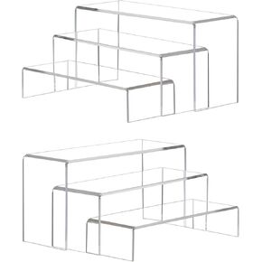 مجموعتان من رافعات عرض الاكريليك الشفافة، 3 احجام رافعات المجوهرات اليدوية حامل البيع بالتجزئة حامل الكب كيك والحلويات in Kuwait