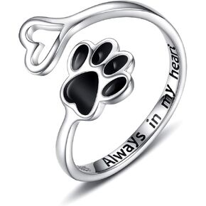 Sariel Puppy Paw Print Ring Heart 925 Sterling Silver in Saudi Arabia