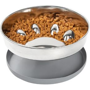 وعاء تغذية بطيء للكلاب من كيتجو مصنوع من الفولاذ المقاوم للصدأ مع قاعدة من السيليكون غير قابلة للانزلاق، وعاء ماء للكلاب مناسب لسلالات الكلاب الصغيرة والمتوسطة، وعاء على شكل مخلب كلب in Kuwait