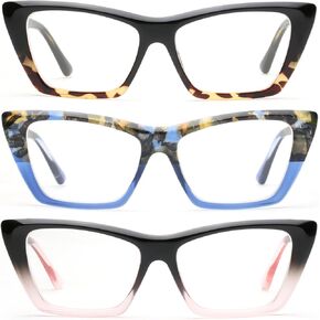 JOO'RTI 3 Pack Cat-Eye Blue Light Blocking Reading Glasses for Women,Stylish Design,Fashion and Cute in Saudi Arabia