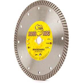 Delta Diamond Boss Hog 10 بوصة Turbo Premium Diamond Blade للبناء والطوب والكتل والأرصفة والخرسانة والحجر والقطع الرطب/الجاف، حافة مستمرة (10 بوصات)