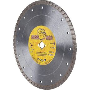 Delta Diamond Boss Hog 10 Inch Turbo Premium Diamond Blade for Masonry, Brick, Block, Pavers, Concrete, Stone, Wet/Dry Cutting, Continuous Rim (10")