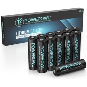 POWEROWL Lithium Batteries AA High Capacity Long Lasting, 1.5V Double A Battery for High-Tech Devices - 12 Pack【Non-Rechargeable】