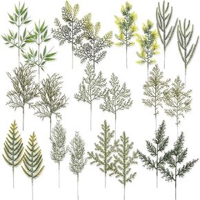 Falflor Artificial Pine Needle Branches 22PCS Christmas Pine Needles Natural Artificial Pine Tree Branches Twigs for Christmas Garland Wreath Garden Decor in Kuwait