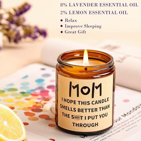 Best Birthday Christmas Gifts for Mom from Daughter and Son, Funny Mom Birthday Gifts, Mom Christmas Gifts, Lavender Soy Scented Candles for Home Scented in Saudi Arabia