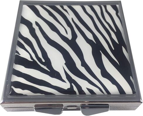 Zebra Print Fashion Square Four Section Pocket Purse Travel Pill Box Case in Saudi Arabia