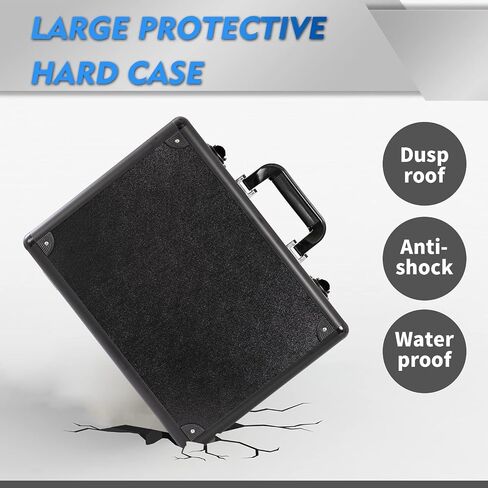 Small Hard Case with Pluck Foam Interior for Pisto l, GoPro,Microphone, Camera, and More - Outer Size 12.2 x 9 x 4.5 Inches, Black in Kuwait