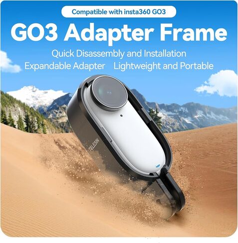 TELESIN° Tripod Mount Adapter for Insta360 GO 3 Action Camera, Plastic Frame Protective Mounting Case Compatible with Insta360 Accessory in Saudi Arabia