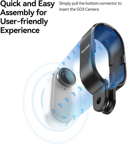 TELESIN° Tripod Mount Adapter for Insta360 GO 3 Action Camera, Plastic Frame Protective Mounting Case Compatible with Insta360 Accessory in Saudi Arabia