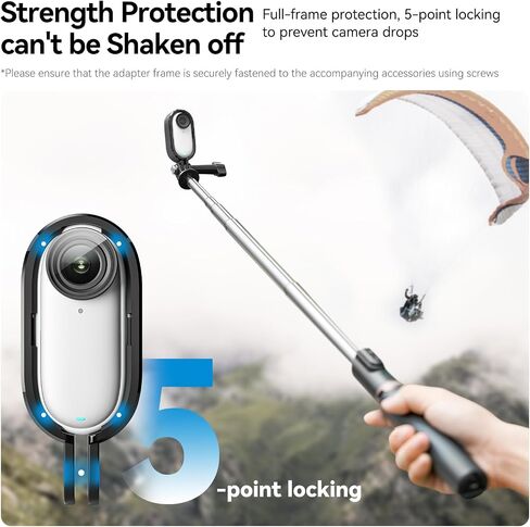 TELESIN° Tripod Mount Adapter for Insta360 GO 3 Action Camera, Plastic Frame Protective Mounting Case Compatible with Insta360 Accessory in Saudi Arabia
