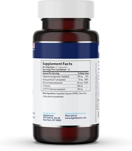 Serenity Formula for Stress Relief for Teens and Adults with 5-HTP, L-Theanine, Vitamin B6, Vitamin B12, Magnesium. 60 Veggie Capsules. Doctor Formulated, Magnesium Stearate Free. in Saudi Arabia