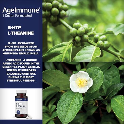 Serenity Formula for Stress Relief for Teens and Adults with 5-HTP, L-Theanine, Vitamin B6, Vitamin B12, Magnesium. 60 Veggie Capsules. Doctor Formulated, Magnesium Stearate Free. in Saudi Arabia