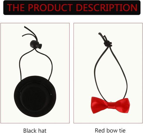 Balacoo 2Pcs Hamster Hat and Bowtie Set Guinea Pig Hat with Bow Tie Bowtie Dog Collar Small Pet Bowtie Top Cap Funny Pet Costume for Lizard Rabbit Hedgehog Black in Saudi Arabia