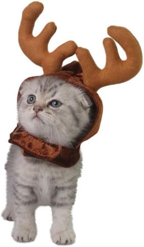 Amosfun Christmas Pet Hat with Antlers Xmas Dog Cat Costume Hat Party Cospaly Headwear for Small Pets in Saudi Arabia