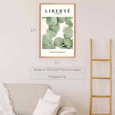 Throwback Traits "Whispers of Nature Eucalyptus Art Set - Serene Green & White Decor, 6 Inspirational French Prints - Unframed 11x17 - Inspired Wall Art for Home and Office in Saudi Arabia