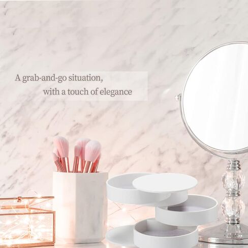 Keismodye Jewelry Organizer, Small Jewelry Organizer for Earring or Ring Holder, 4-Layer Rotating Box with Lid for Bracelets (Pink) in Kuwait