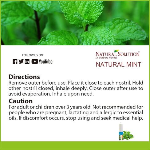 محلول طبيعي للتبريد بالملح الوردي بالروائح العلاجية بالزيوت العطرية، تخفيف قوي على مدار 24 ساعة للاحتقان الناتج عن نزلات البرد أو الحساسية، مجموعة متنوعة من أجهزة استنشاق الأنف بالنعناع، ​​12 أونصة سائلة in Kuwait