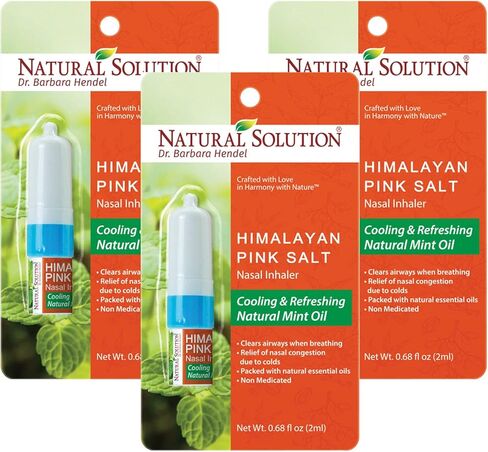 محلول طبيعي للتبريد بالملح الوردي بالروائح العلاجية بالزيوت العطرية، تخفيف قوي على مدار 24 ساعة للاحتقان الناتج عن نزلات البرد أو الحساسية، مجموعة متنوعة من أجهزة استنشاق الأنف بالنعناع، ​​12 أونصة سائلة in Kuwait