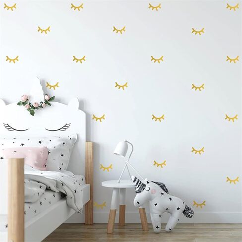 128pcs Sleepy Eyes Decal Eyelashes Stickers Home Party Cups Decor Wine Glass Decal Baby Bedroom Nursery Notebook Decals JW589 (Black) in Saudi Arabia