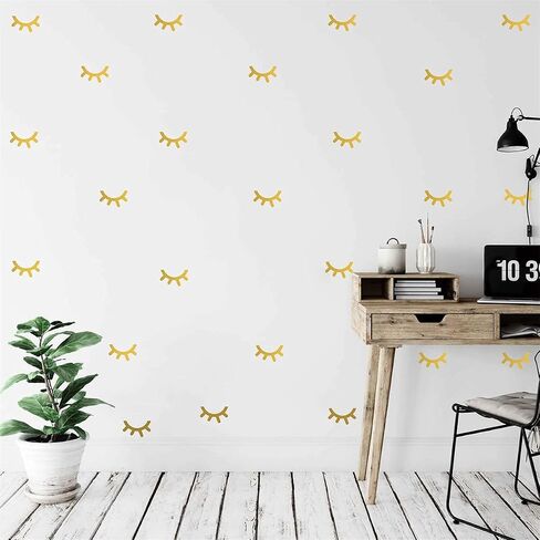 128pcs Sleepy Eyes Decal Eyelashes Stickers Home Party Cups Decor Wine Glass Decal Baby Bedroom Nursery Notebook Decals JW589 (Black) in Saudi Arabia