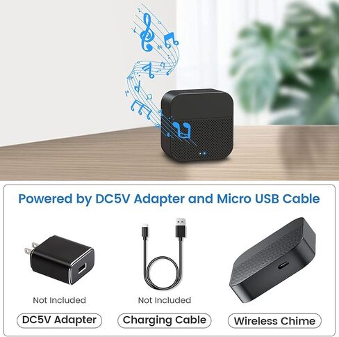 ايكي جرس لاسلكي داخلي لكاميرا جرس الباب اللاسلكية كلاود ايدج J7/J9/J10/MR04، يدعم البطارية او USB in Kuwait