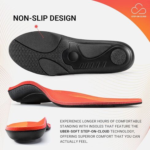 PCSsole التهاب اللفافة الأخمصية نعال داعمة للقوس العالي للرجال والنساء - حشوات أحذية تقويمية لتخفيف آلام القوس - نعل حذاء العمل - راحة طوال اليوم in Kuwait