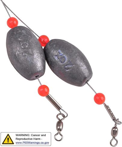 Fishing Egg Sinker Weight Rigs 6pcs Flounder Rig Saltwater Fishing Wire Leader with Egg Sinker Swivels Snap, Grouper Bottom Fishing Rigs in Saudi Arabia
