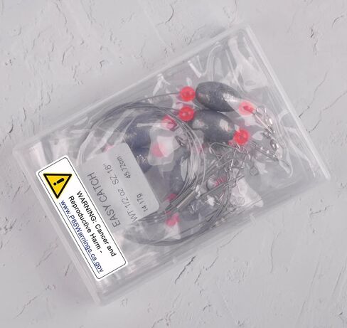 Fishing Egg Sinker Weight Rigs 6pcs Flounder Rig Saltwater Fishing Wire Leader with Egg Sinker Swivels Snap, Grouper Bottom Fishing Rigs in Saudi Arabia