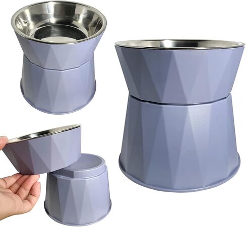 حامل حماية للرقبة بتصميم وعاء مرتفع للحيوانات الأليفة من توتورو للمياه والطعام، وعاء صغير للكلاب والقطط من الفولاذ المقاوم للصدأ مع قاعدة مضادة للانزلاق in Kuwait