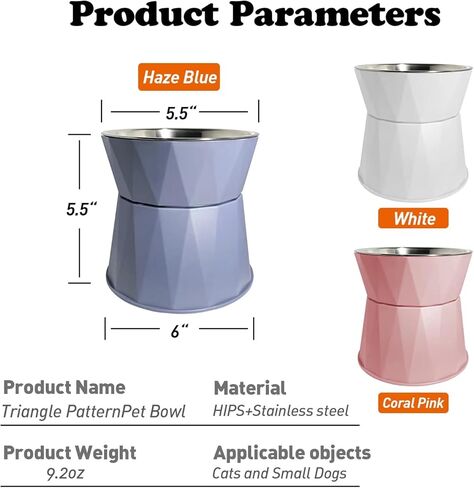 حامل حماية للرقبة بتصميم وعاء مرتفع للحيوانات الأليفة من توتورو للمياه والطعام، وعاء صغير للكلاب والقطط من الفولاذ المقاوم للصدأ مع قاعدة مضادة للانزلاق in Kuwait
