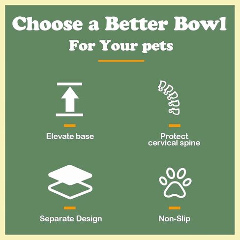 حامل حماية للرقبة بتصميم وعاء مرتفع للحيوانات الأليفة من توتورو للمياه والطعام، وعاء صغير للكلاب والقطط من الفولاذ المقاوم للصدأ مع قاعدة مضادة للانزلاق in Kuwait