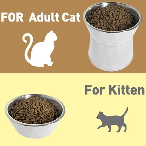 حامل حماية للرقبة بتصميم وعاء مرتفع للحيوانات الأليفة من توتورو للمياه والطعام، وعاء صغير للكلاب والقطط من الفولاذ المقاوم للصدأ مع قاعدة مضادة للانزلاق in Kuwait