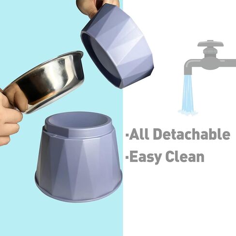 حامل حماية للرقبة بتصميم وعاء مرتفع للحيوانات الأليفة من توتورو للمياه والطعام، وعاء صغير للكلاب والقطط من الفولاذ المقاوم للصدأ مع قاعدة مضادة للانزلاق in Kuwait