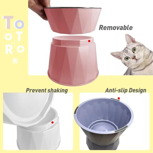 حامل حماية للرقبة بتصميم وعاء مرتفع للحيوانات الأليفة من توتورو للمياه والطعام، وعاء صغير للكلاب والقطط من الفولاذ المقاوم للصدأ مع قاعدة مضادة للانزلاق in Kuwait
